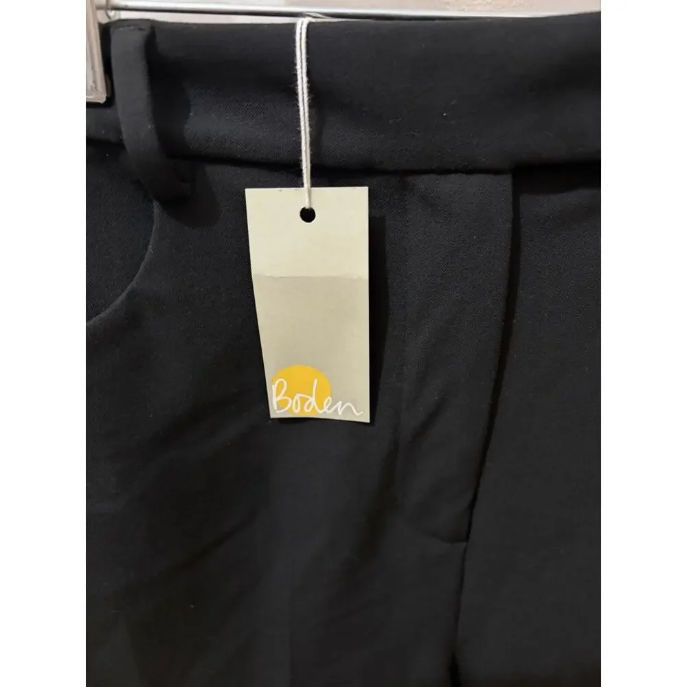Boden Womans Bi-Stretch Black Trousers Pants UK 14R US 10 Flare Leg NWT $199
